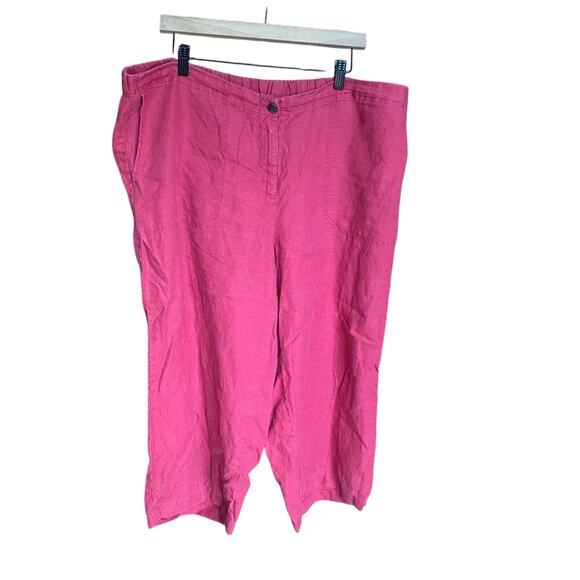 J. Jill love linen 100% linen plus size Women's Red Capri pant 2X comfortable - Picture 1 of 10